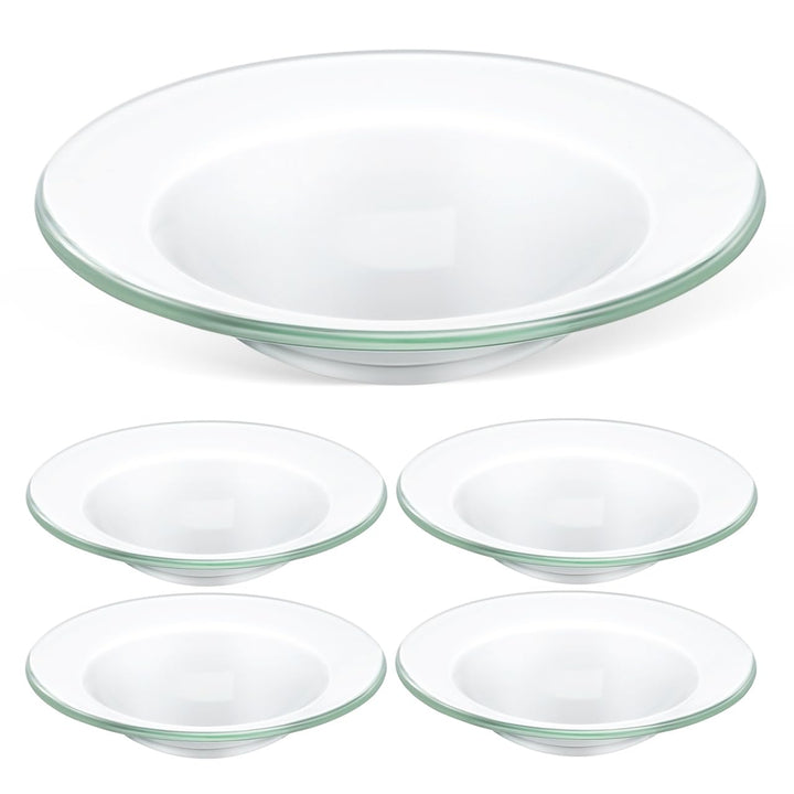 INOOMP 5 Stück Ersatzschale Wax Warmer Glas mit Rutschfester Basis für Duftlampen Wachsschmelzhalter