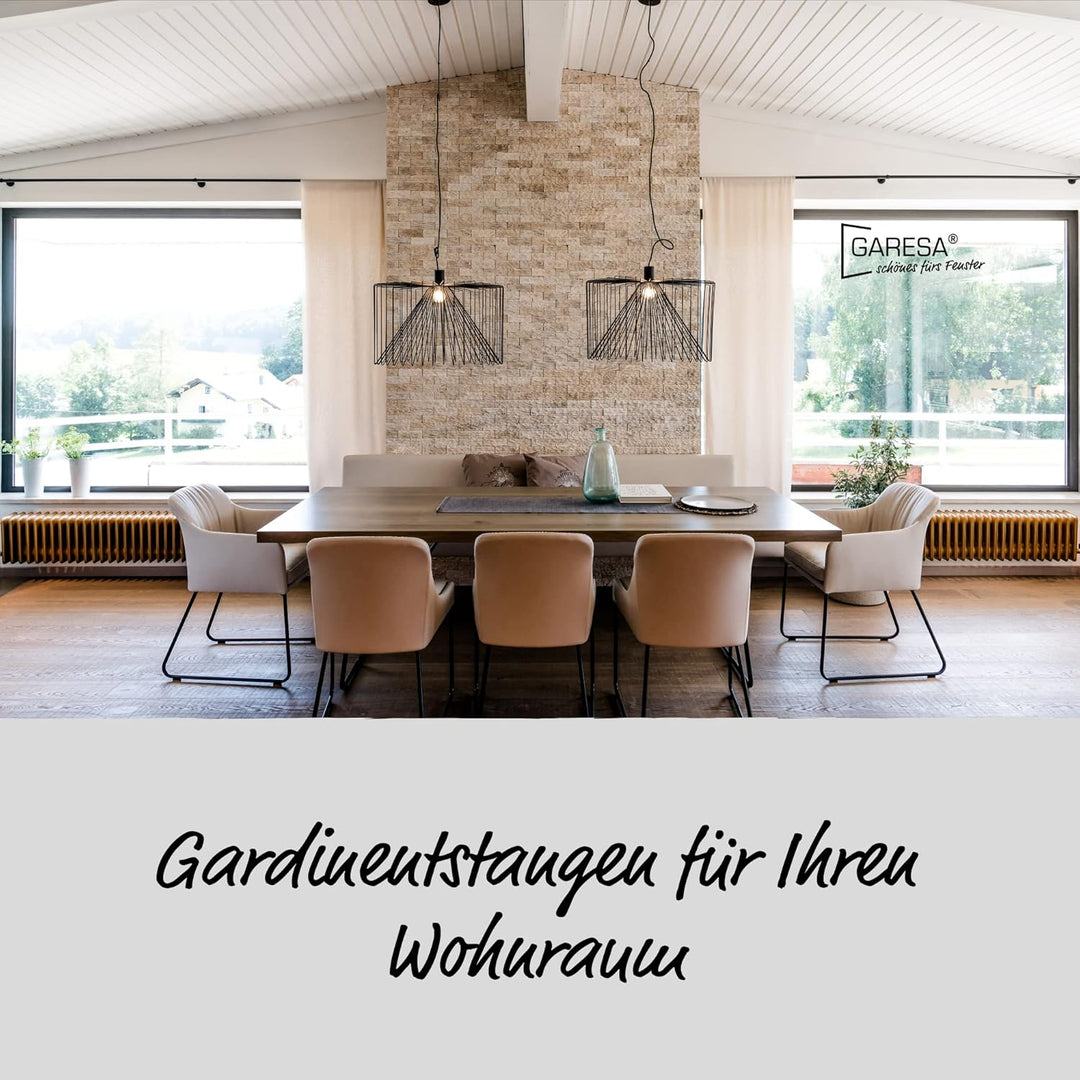 Garesa Gardinenstange Rustika Ø 16mm, 1-läufig, Graphite I Rustikale Vorhangstange aus Metall inkl.