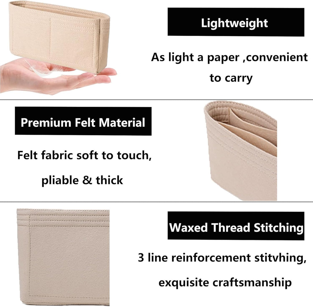 Filz-Mini-Taschen-Organizer-Einsatz, kompatibel mit GG Marmont Matelassé Schultertasche und weiteren