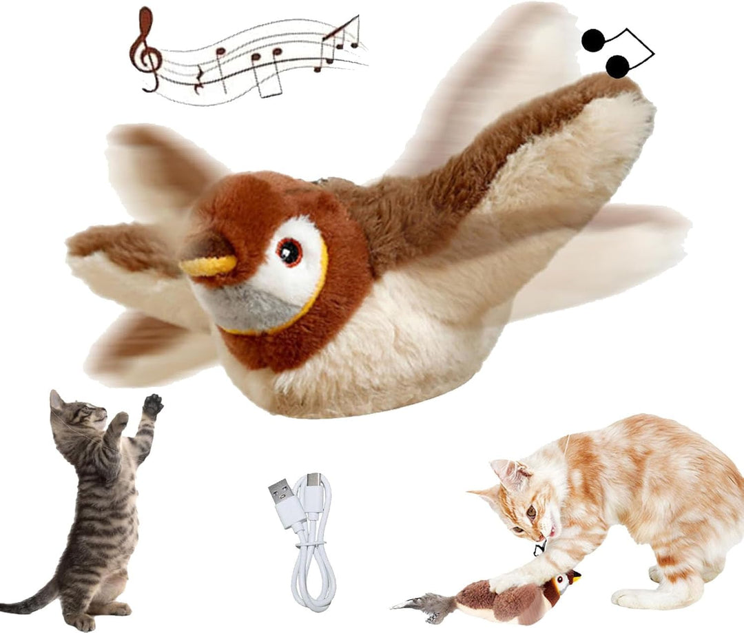 Fliegendes Vogel Katze Spielzeug, Vogel Jagd Katzen Spielzeug, Chirping Spielzeug Flapping Flügel