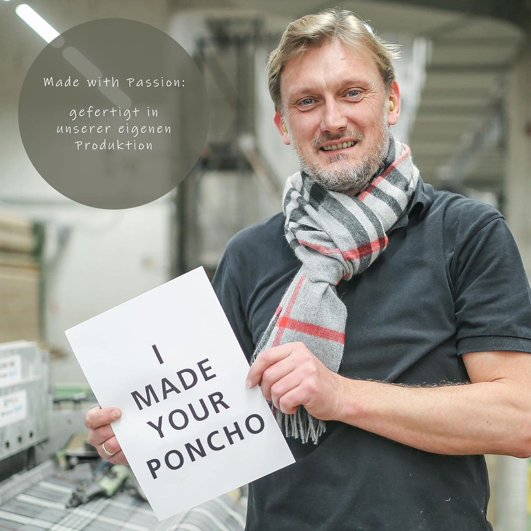 Giorgio Rimaldi® Poncho Damen Kariert - Hochwertiges Cape Aus Reinem Polyacryl - Wärmend &amp; Hautfreun
