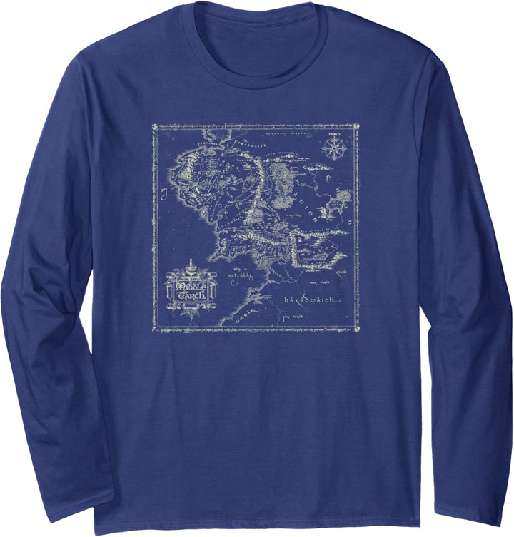 The Lord of the Rings Map of Middle Earth Langarmshirt