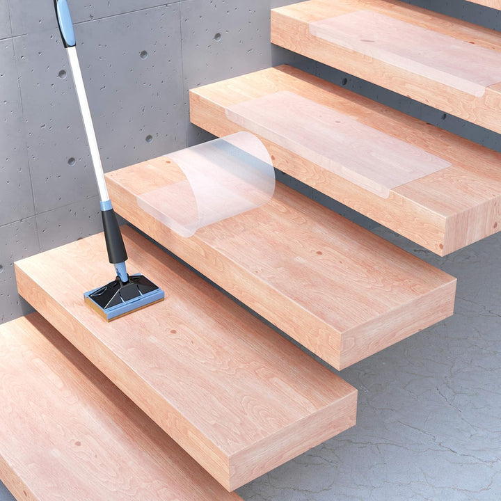 15 x Sossai® Stufenmatte STAIR PROTECT | 25 x 65 cm | transparent und selbstklebend | Treppenschutz