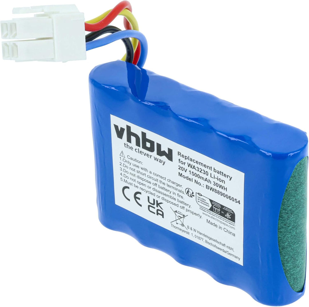 vhbw Akku kompatibel mit Ferrex 800m2 2021, 800m2 Rasenroboter Rasenmäher (1,5Ah, 20V Li-Ion)