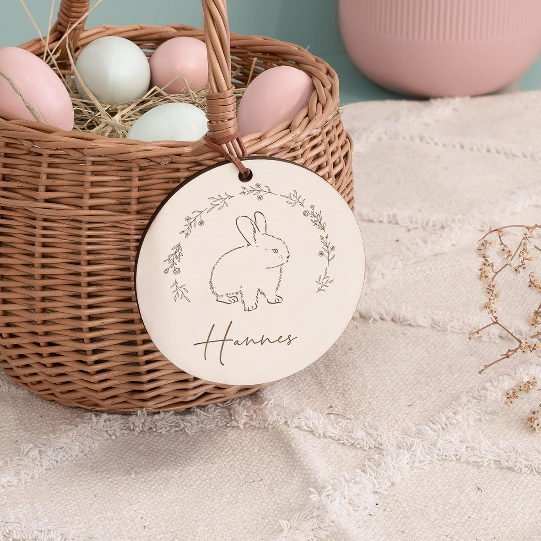Personalisiertes Osterkörbchen – Weidenkörbchen für Kinder & Babys – Mit süssem Tier-Design – Ostere
