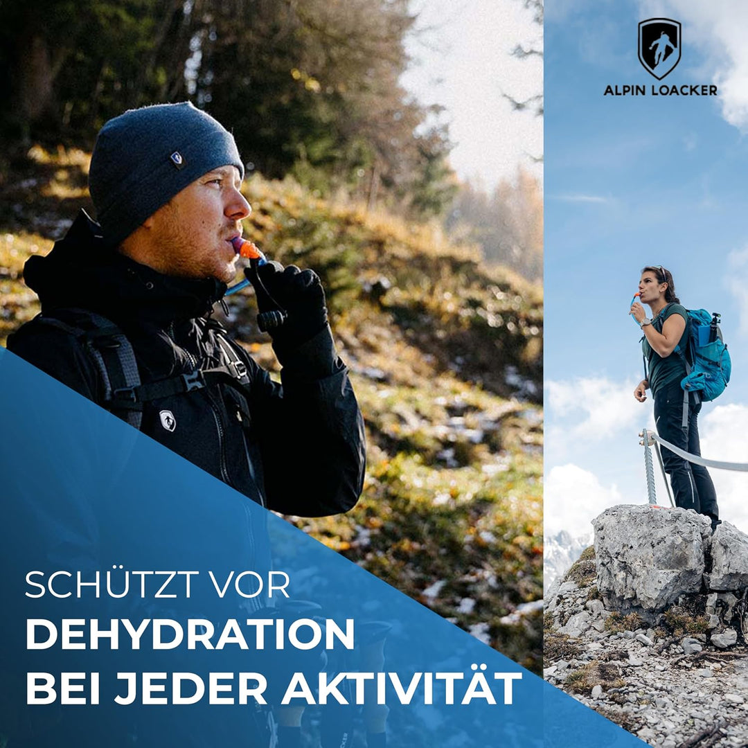 ALPIN LOACKER Outdoor Trinkblase mit Trinkschlauch für Sport und Outdoor I super leichte Wasserblase