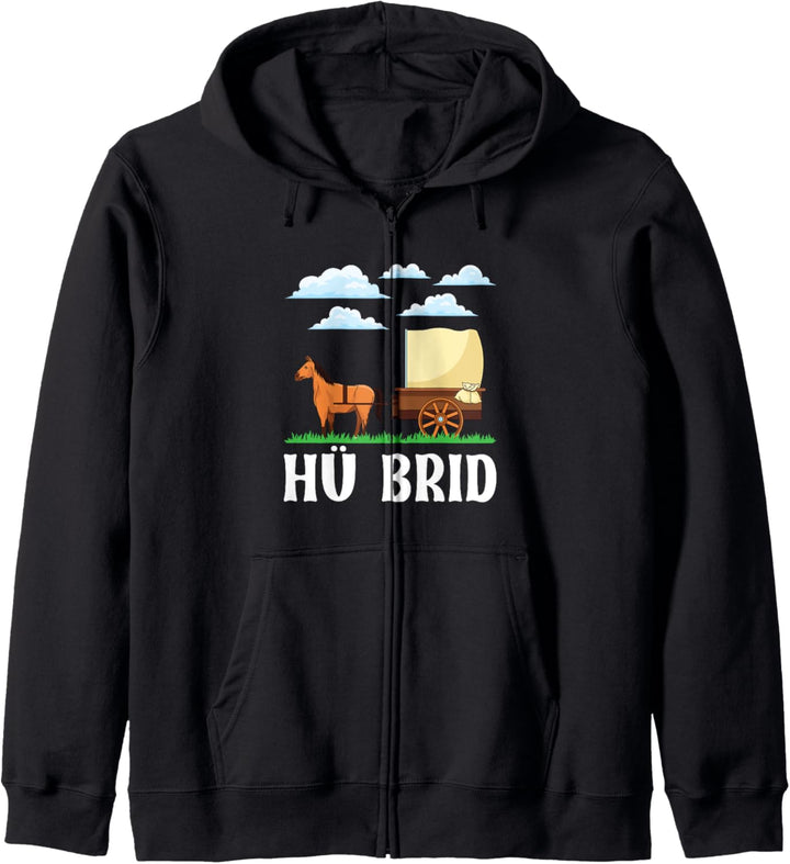Hü Brid Pferd Kutsche Hybrid Reiter Lustig Wortspiel Kapuzenjacke