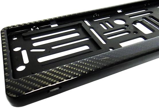 3D-Kohlefaserrahmen für EU-Kennzeichenhalter, schwarz, 2 Stück, Kfz-Kennzeichen