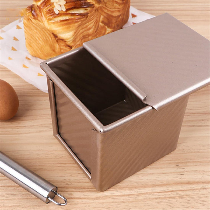 AXIM Kastenform mit Deckel, 250 g, antihaftbeschichtet, quadratisch, Karbonstahl, Backform, Toastfor