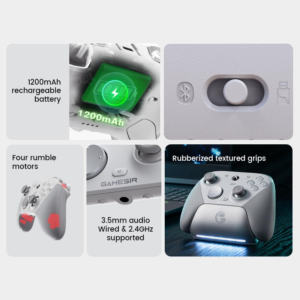 GameSir G7 Pro 1000Hz Controller mit Ladestation für Xbox Series X|S, Xbox One, Windows 10/11 & Andr