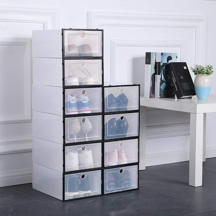Schuhaufbewahrung Stiefelbox Schuhbox Schuhkasten Schuhkarton Stapelbox Aufbewahrungsbox, stapelbar