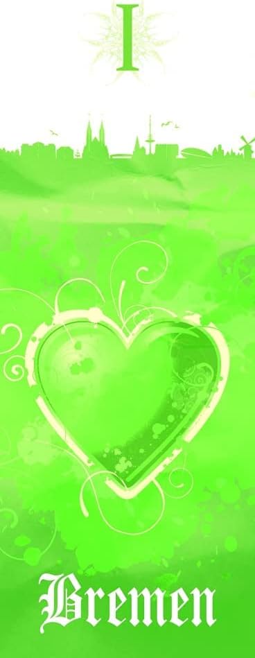 Werder Bremen SV Weizenglas - Raute - Bierglas Glas - Plus Lesezeichen I love Bremen