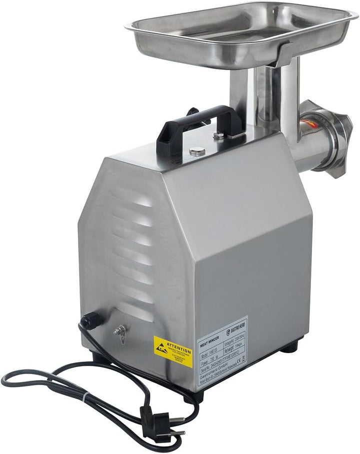 Fleischwolf 120 kg/h Hackfleischmaschine Fleischwolf Edelstahl Gastronomie inkl. Lochscheiben 6 & 8
