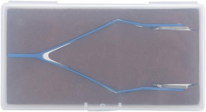 DAUERHAFT Pince à Épiler à Ressort, Pince à Épiler en V Bleu Pratique, pour Horlogers et Réparateurs