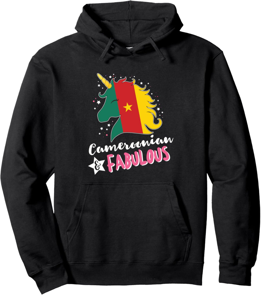 Kamerunisches Einhorn Kamerun Flagge Pullover Hoodie
