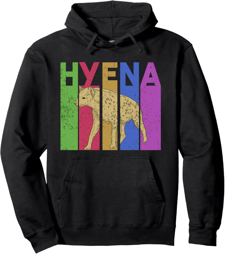 Zoo Tier Geschenk Buntes Hyäne Pullover Hoodie