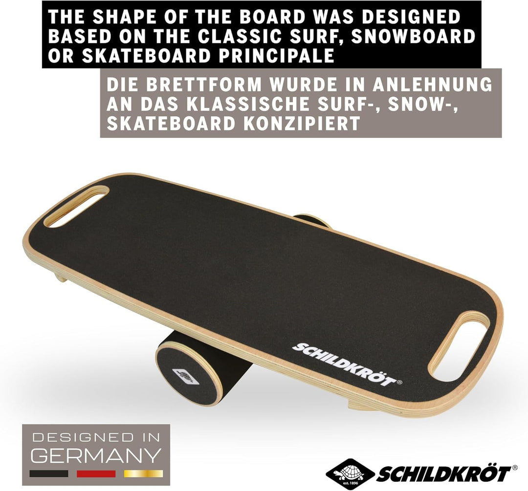 Schildkröt Wooden Balance Board aus Echtholz, Gleichgewichtsboard für Indoor-Surfen und Skaten, Core
