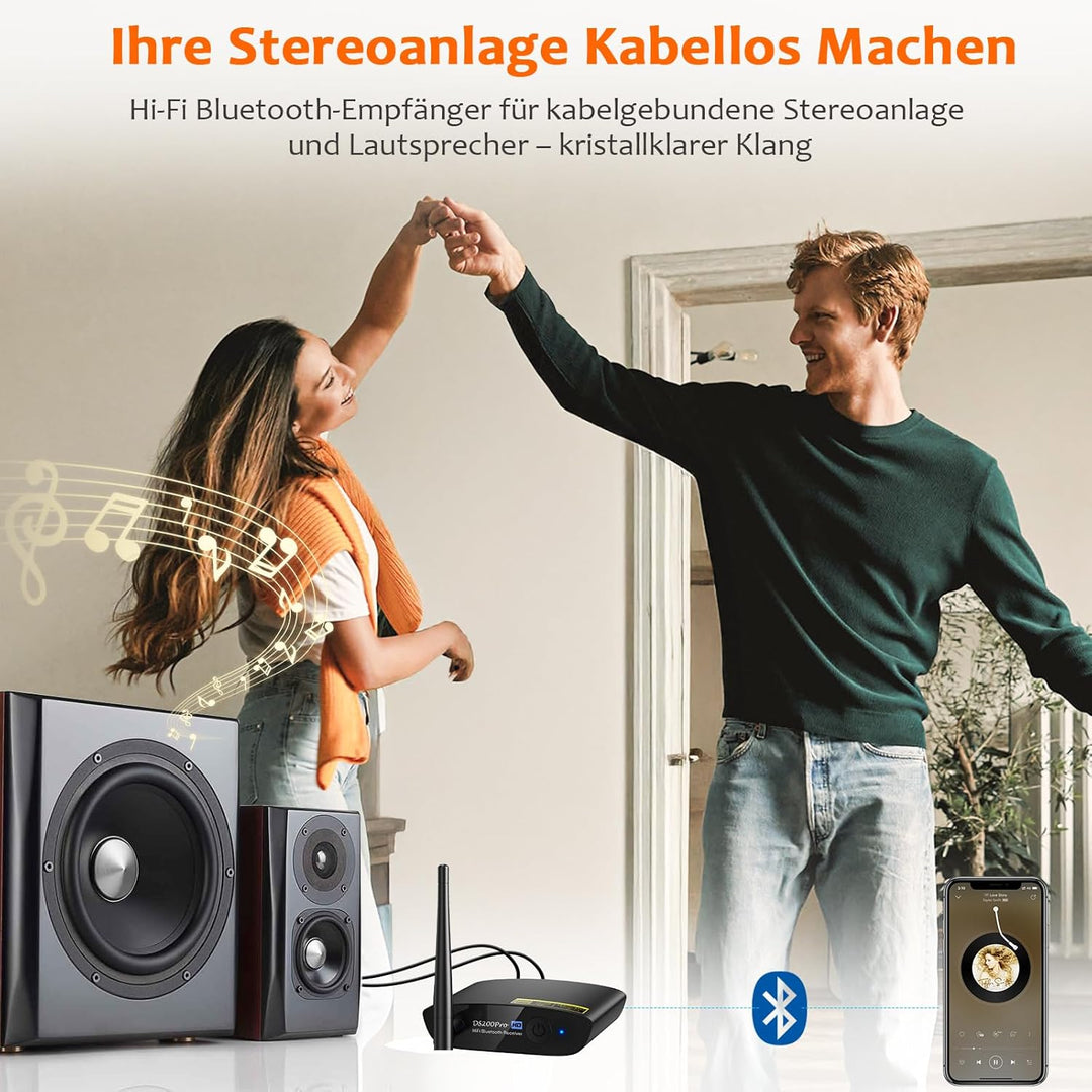 Bluetooth 5.3 HiFi Empfänger für Stereoanlage, Bluetooth Audio Adapter mit Audiophilem DAC (384kHz /