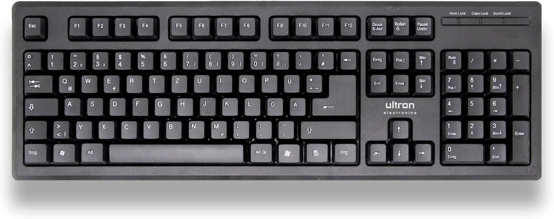 Ultron UMC-200 - Tastatur-und-Maus-Set - USB - Office - 800dpi - QWERTZ - Deutsch - Schwarz