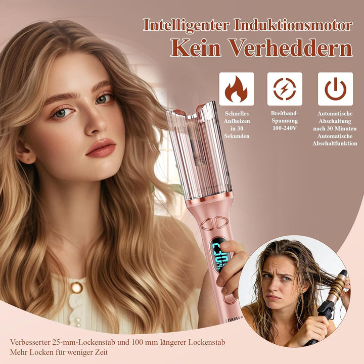 Automatischer Lockenstab Automatisch Hair Curler: Elektrischer Haarlocken Gerät mit 14 Temperaturstu