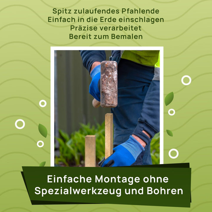 Buchenholz Holzpflöcke & Holzpfähle Quadratisch 25 Stück - Längen 100 cm - Ideal für Zaunpfosten, Za