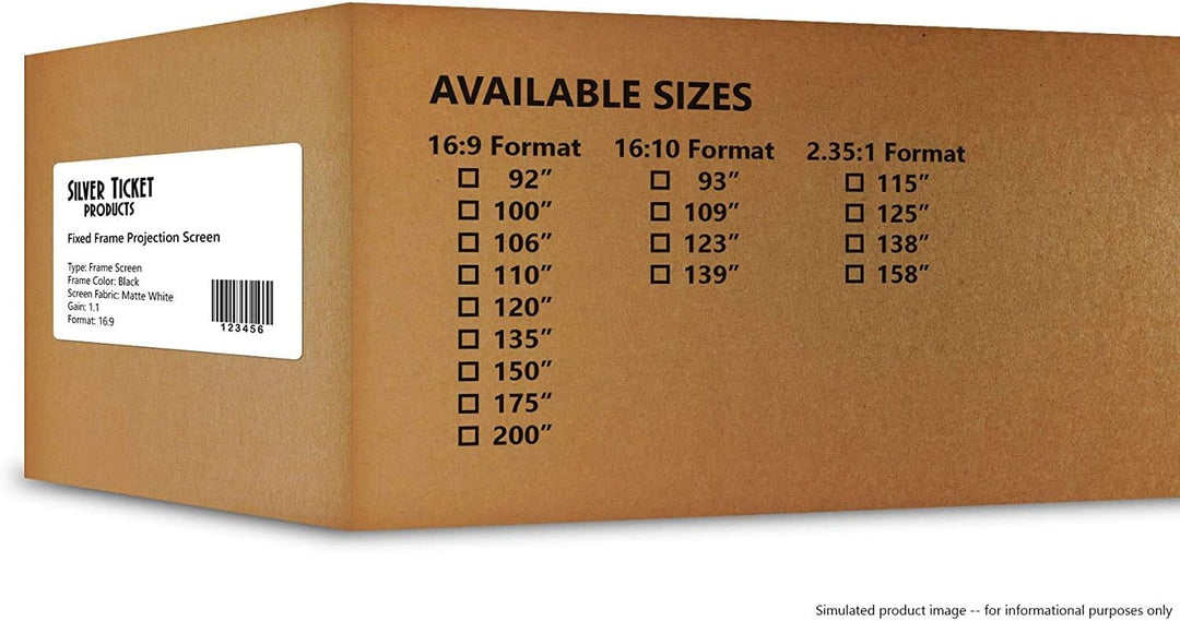Silver Ticket Products STR Series STR-235138 Heimkino-Projektionsleinwand mit festem Rahmen, 4K/8K U