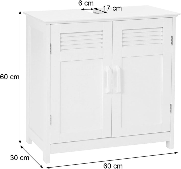 Mendler Waschbeckenunterschrank HWC-A85, Badschrank 60x60x30cm - Bambus, Bambus