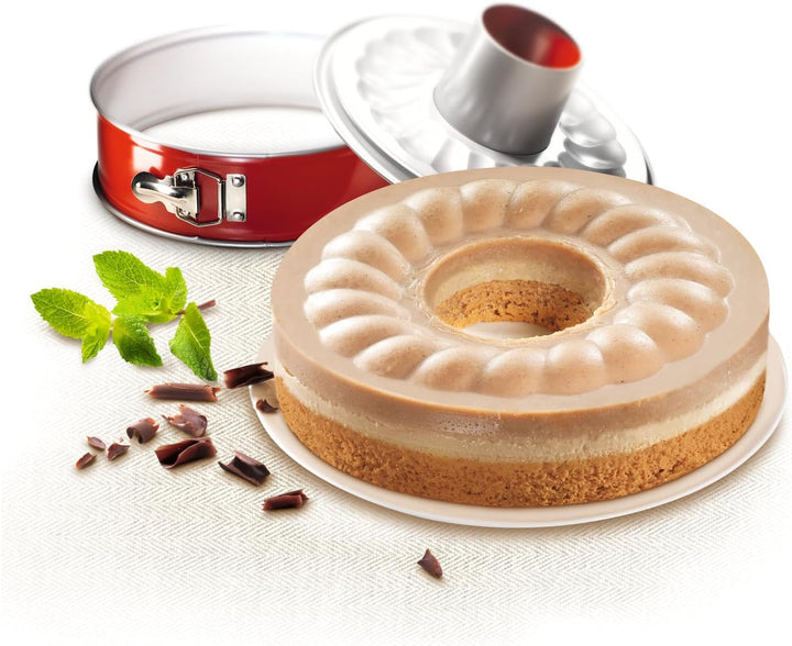 Tefal 1642814 Delibake Savarinform mit Scharnier, 27 cm, Karbonrot One size, One size