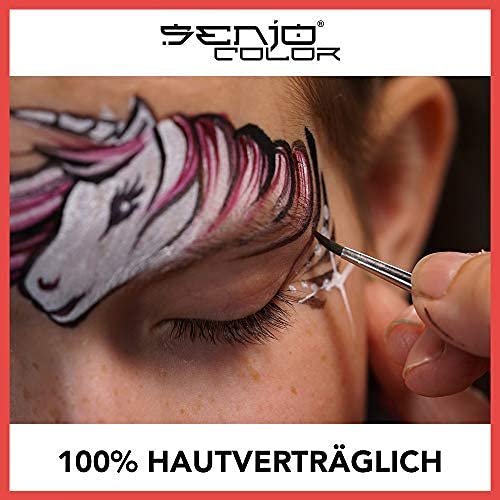 Senjo Color ® Airbrush Farben Set (Für Gesicht &amp; Körper) Bodypainting Farben (5 x15ml) Farben: Schwa