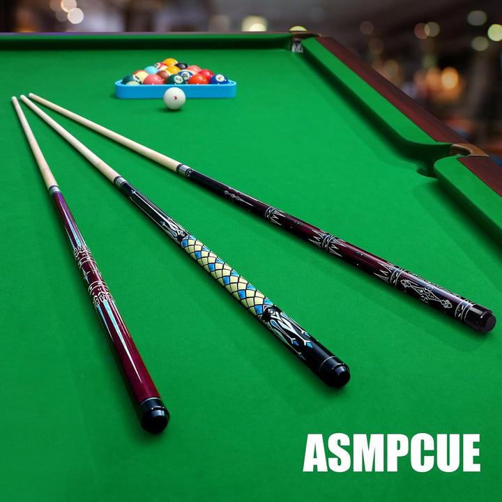 Billard Queue, 58'' 20oz Pool Queue mit PU Leather Tasche, Kanadischer Ahorn Pool Cue 13mm Spitzen f