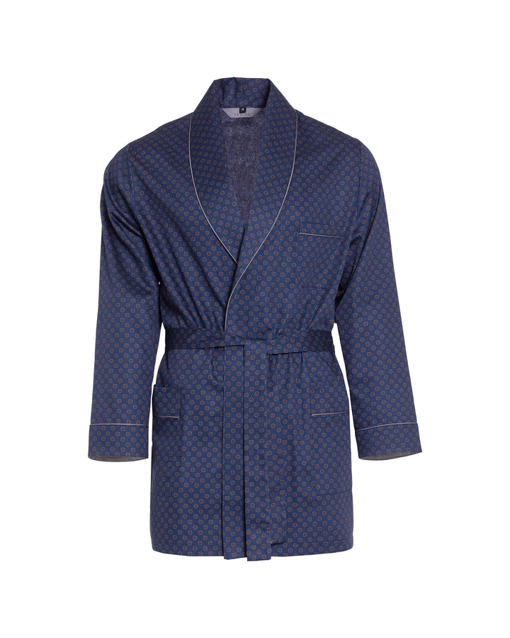 Herren Morgenmantel – kurz – Bademantel Revise RE-509 - Elegant - 100% Baumwolle M Dunkelblau C10, M