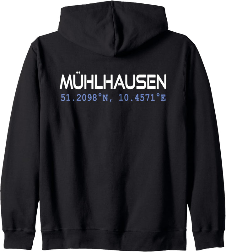 MÜHLHAUSEN GPS Koordinaten Städte MHL THÜRINGEN Geschenk Kapuzenjacke