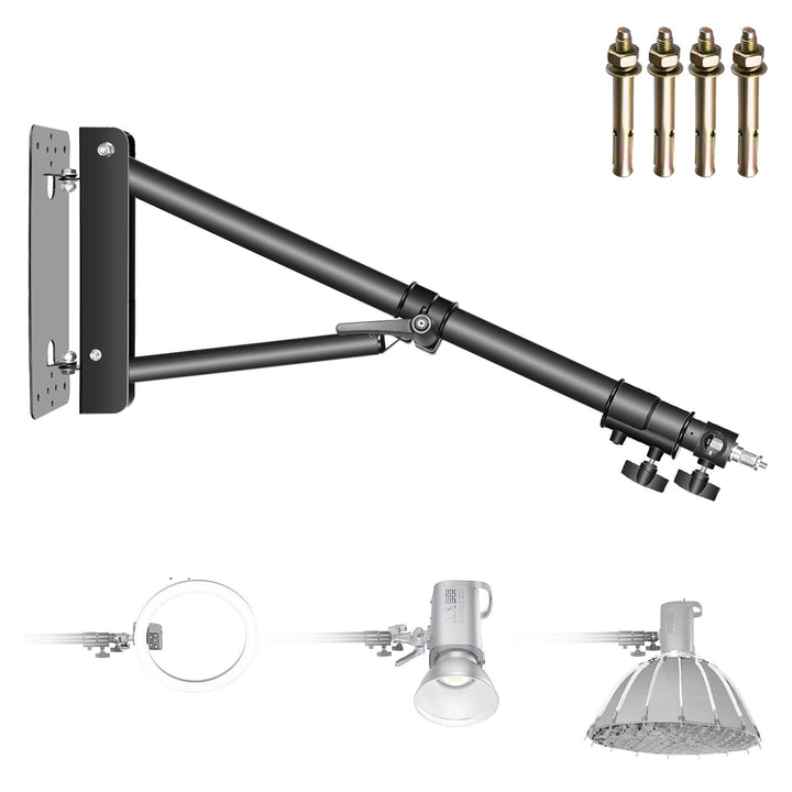 Neewer Wall Mounting Triangle Boom Arm für Ringlicht, Monolight, Softbox, Reflektor, Regenschirm und
