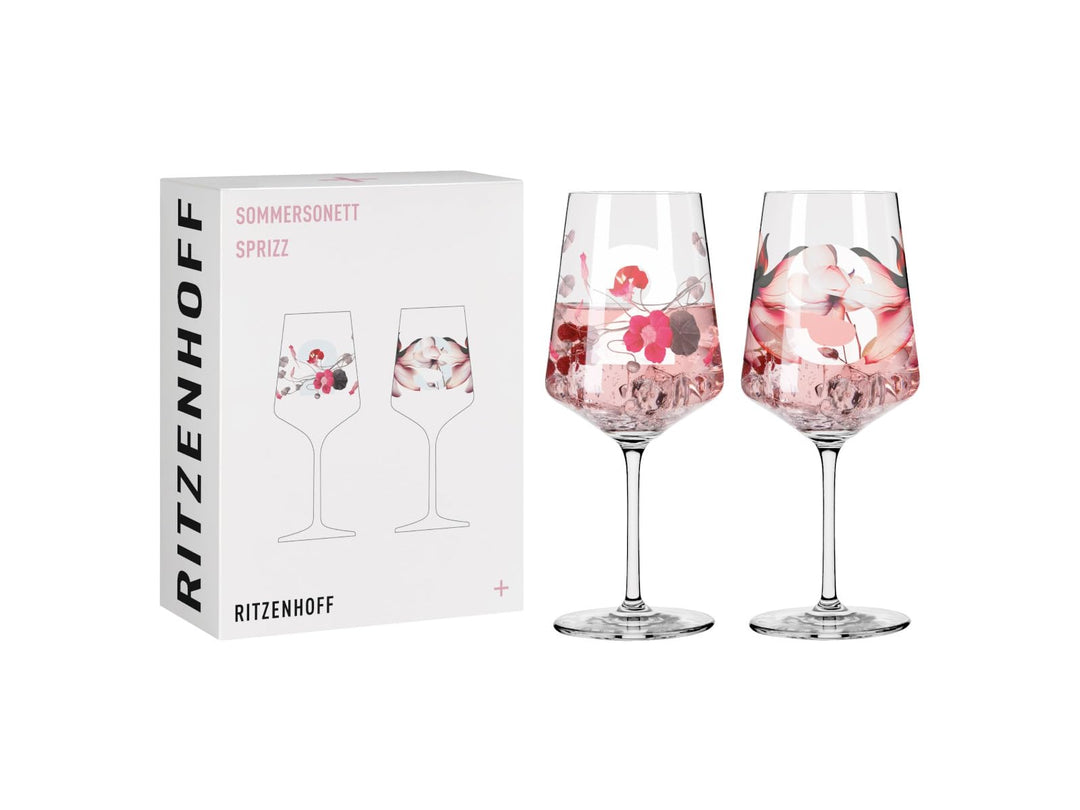 RITZENHOFF 3461002 Sommersonett #2 Aperitifglas-Set, Kristallglas, 544 milliliters Blumen, Zahlen, B