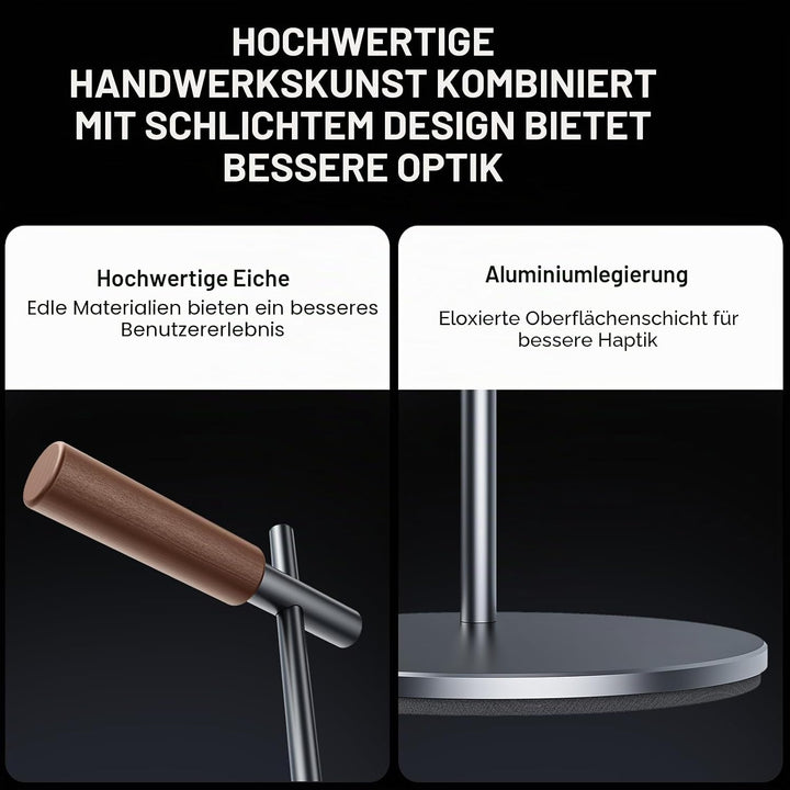 Kopfhörerständer aus Eichenholz, Headset Ständer für Schreibtisch, Universal Halterung Halter für Ai