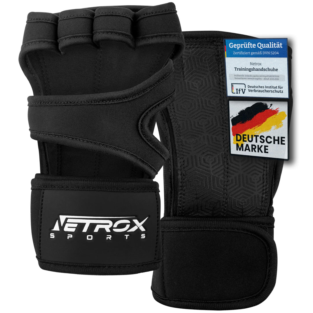 NetroxSports® – Trainingshandschuhe mit Handgelenkstütze für Bodybuilding, Gewichtheben, Krafttraini