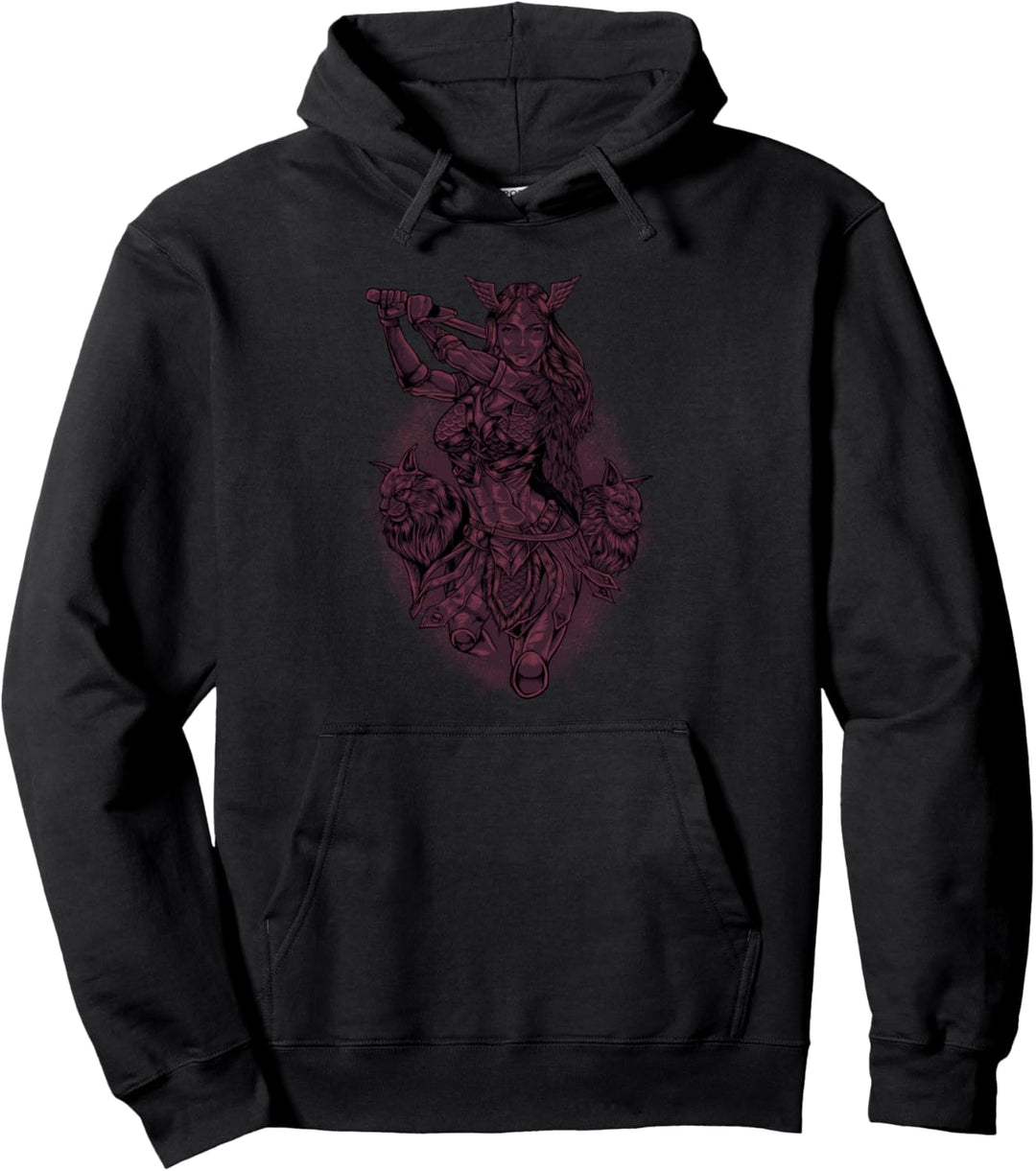 Mit Norwegischen Waldkatzen - Wikinger Liebesgöttin Freya Pullover Hoodie