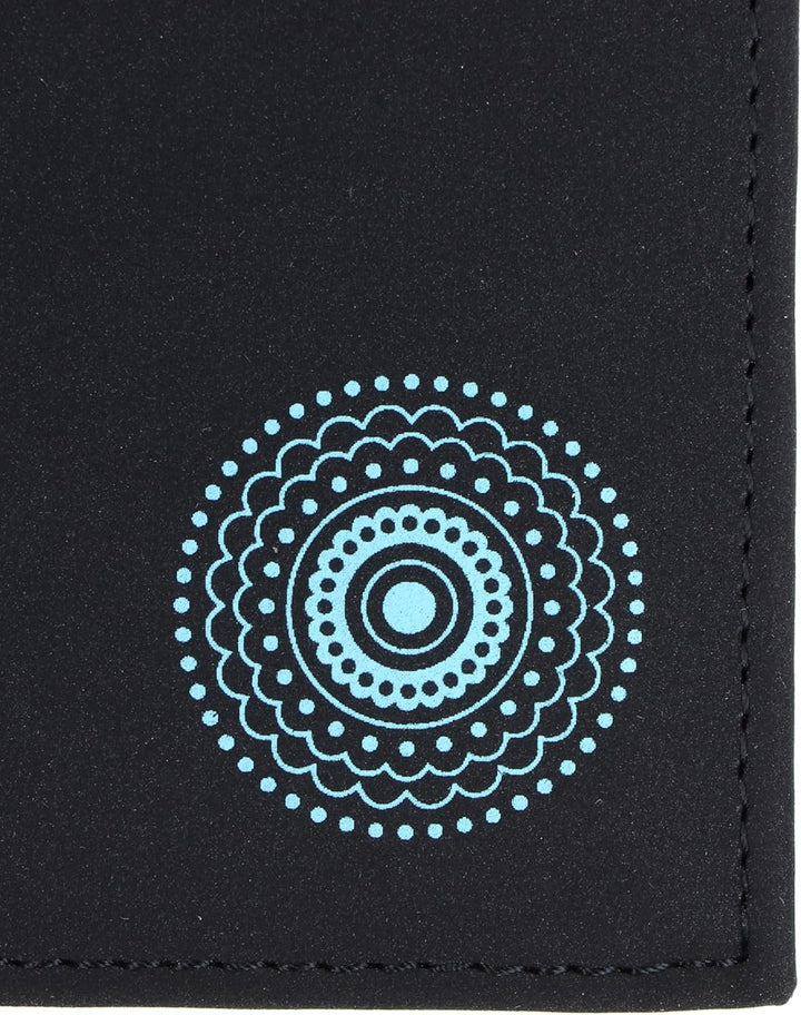 Oxmox Geldbörse New Cryptan RFID Protect Kombibörse Circle Bloom Print Cyan Black schwarz Circle Blo