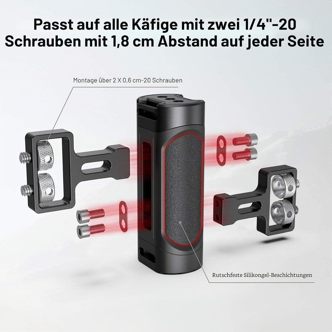 SMALLRIG Mini Seitengriff Side Handle mit doppelter 1/4”-20 Schrauben für DSLR Kamera Cage, Up and D