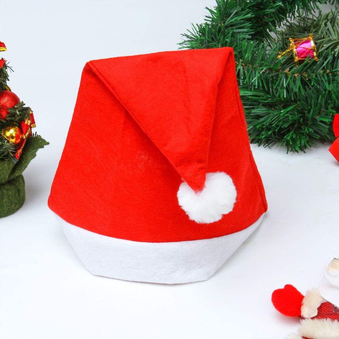 Elcoho 20 Pack Nikolausmütze Weihnachtsmütze Erwachsene plüsche weihnachtsmann mütze Vliesstoff Weih