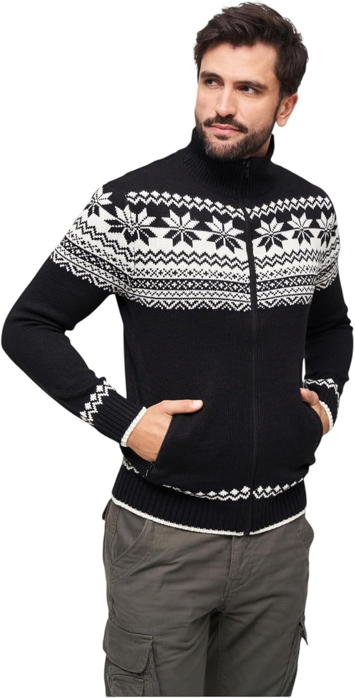 Brandit Norweger Armee Cardigan Jacke Army Pullover Winter Outdoor Winterjacke XL Schwarz, XL Schwar