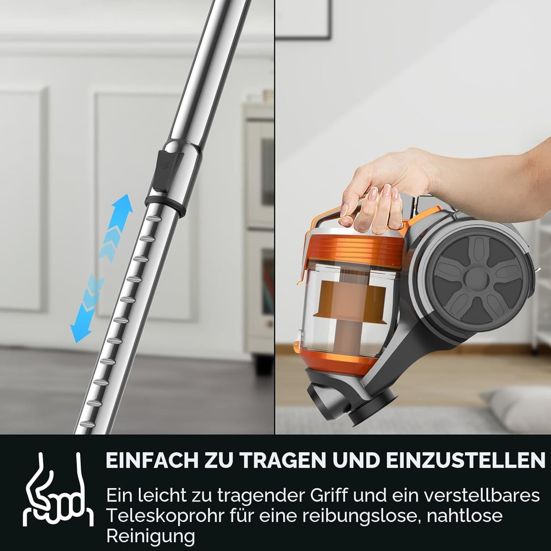 Beutelloser Staubsauger ohne Beutel, 3600W Staubsauger Beutellos, Staubsaugers Starke Saugleistung 1