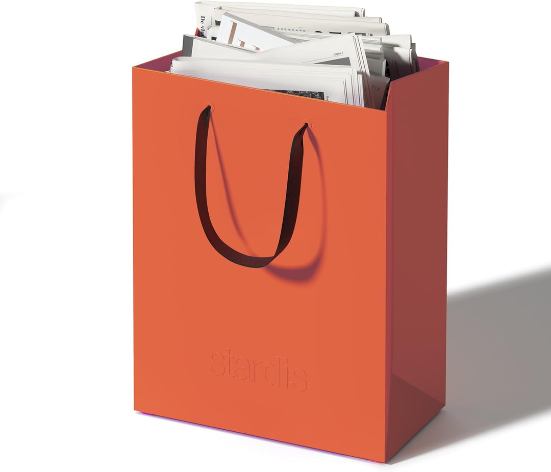 binbox Design Papierkorb eckig stylischer Papiereimer mit Tragegriffen für Büro Office Kunststoff Mü