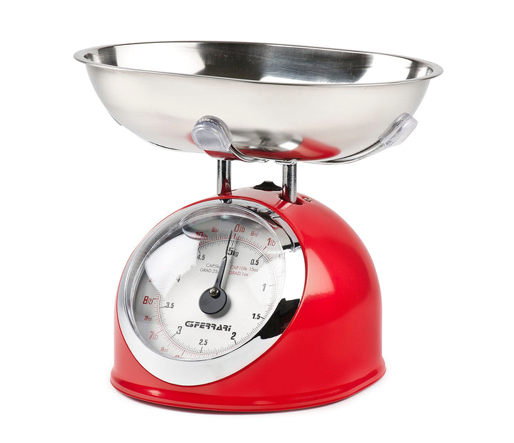 G3 Ferrari G2000302 Mechanische Küchenwaage, 5 kg, Rot