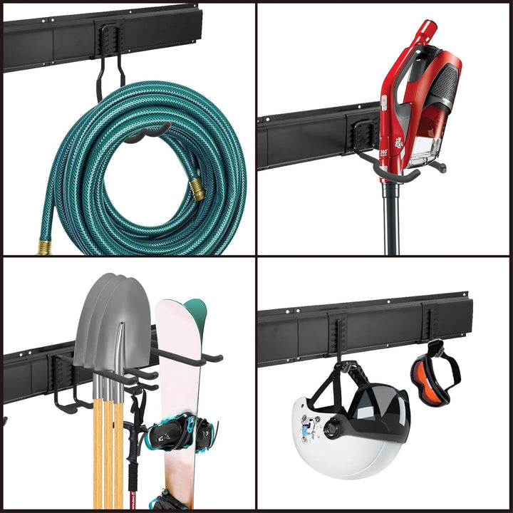 Sinoer Garage Tool Management Wandregal, Garage Wall Management Aufbewahrungsregal mit Haken mit 9 v