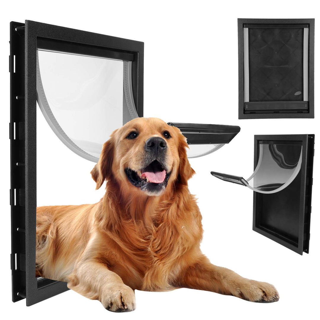 Magnetische Haustiertür für Grosse Hunde, Zwei-Wege-Eingang, Einfache Installation, Schwarz