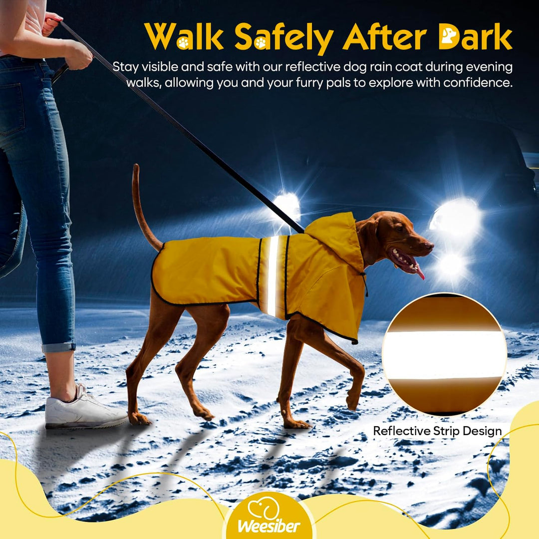 Weesiber Regenmantel Hund – Reflektierender hunderegenmantel wasserdicht verstellbare Regenjacken fü
