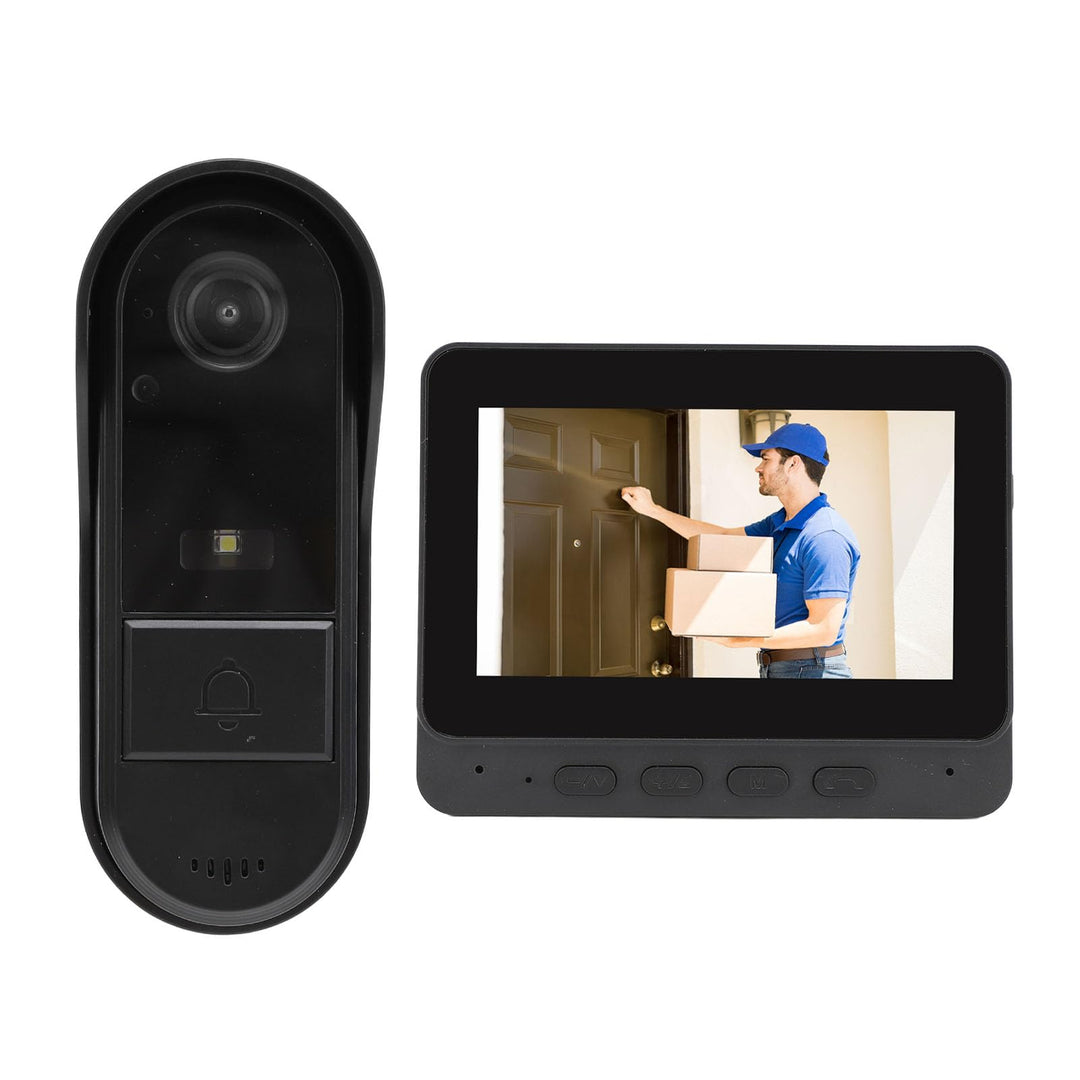 Yctze Kabellose Nachtsicht-Video-Türklingel, 1080P, 8 MP, 170° Weitwinkel, Zwei-Wege-Gespräch, IP66