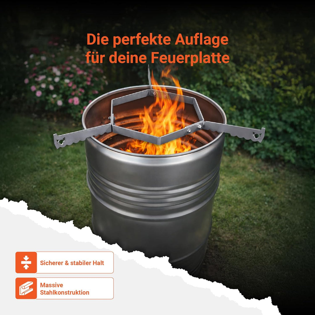 FENNEK Auflageleiste für Feuerplatten Ø 96 cm | Garantiert optimale Luftzufuhr und sicheren Halt | P