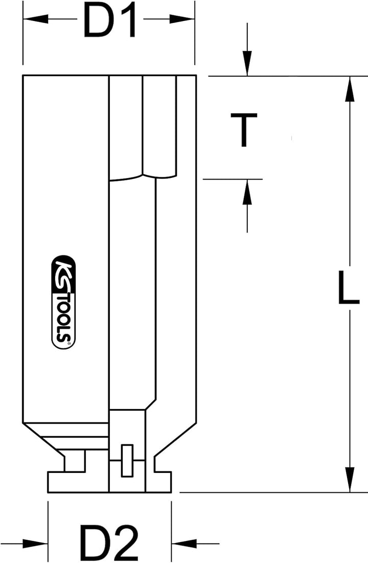 KS Tools 515.1446 3/4" Sechskant-Kraft-Stecknuss, lang, 46mm 46 mm, 46 mm